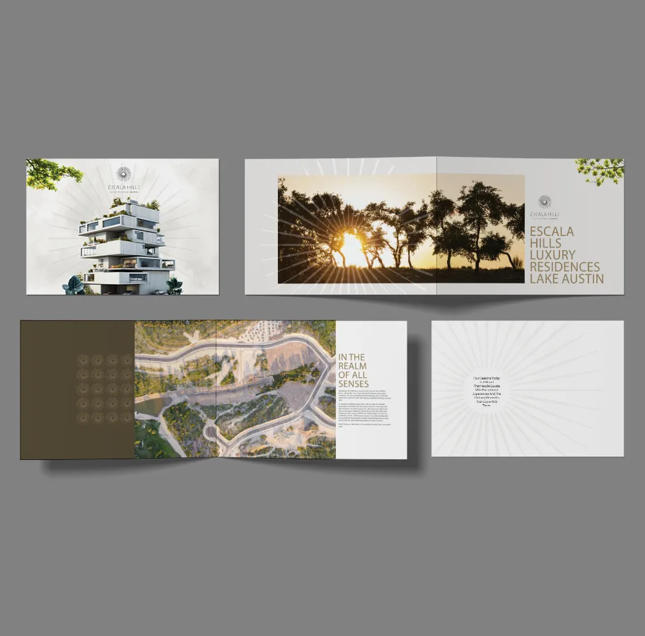 Mountain villa real estate brochure design concept